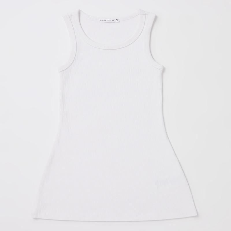 Teen Girls Super Scoop Classic Dress in white