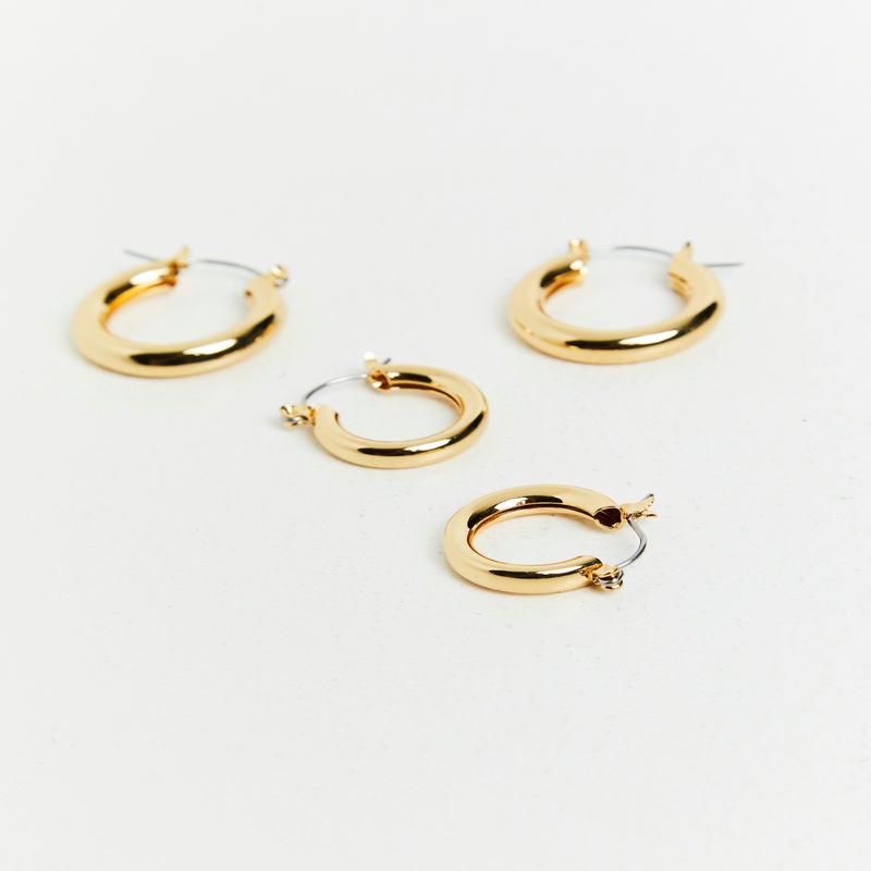 14k Classic Hoops Set Plated
