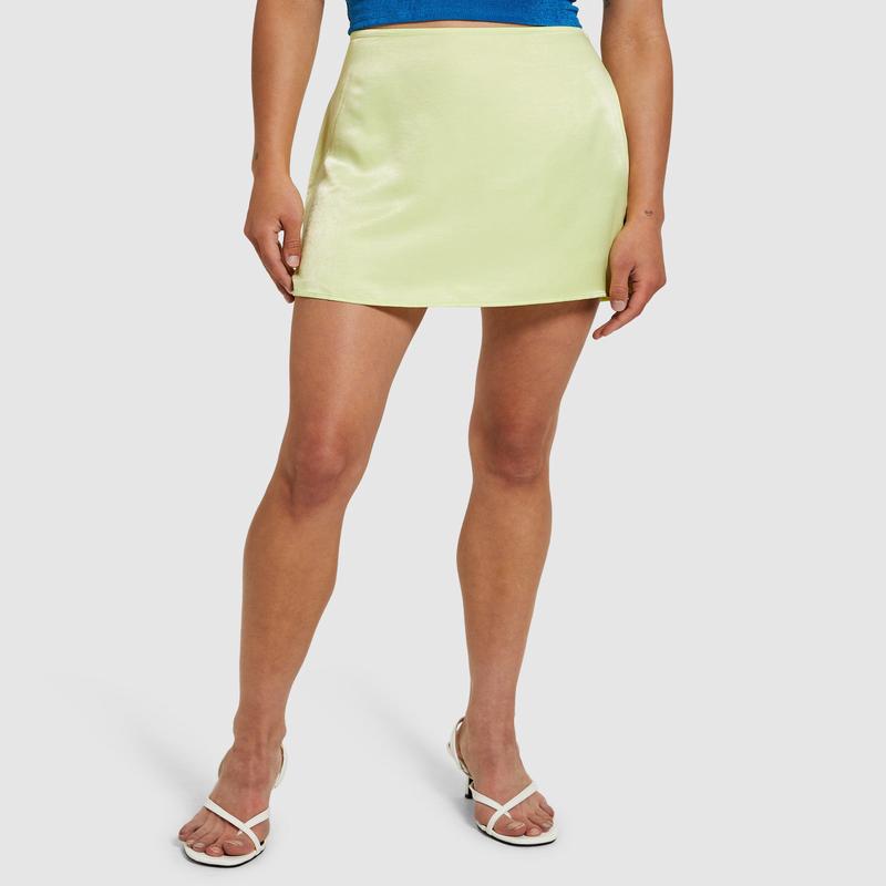 Jamie Silky Mini Skirt Lime Green