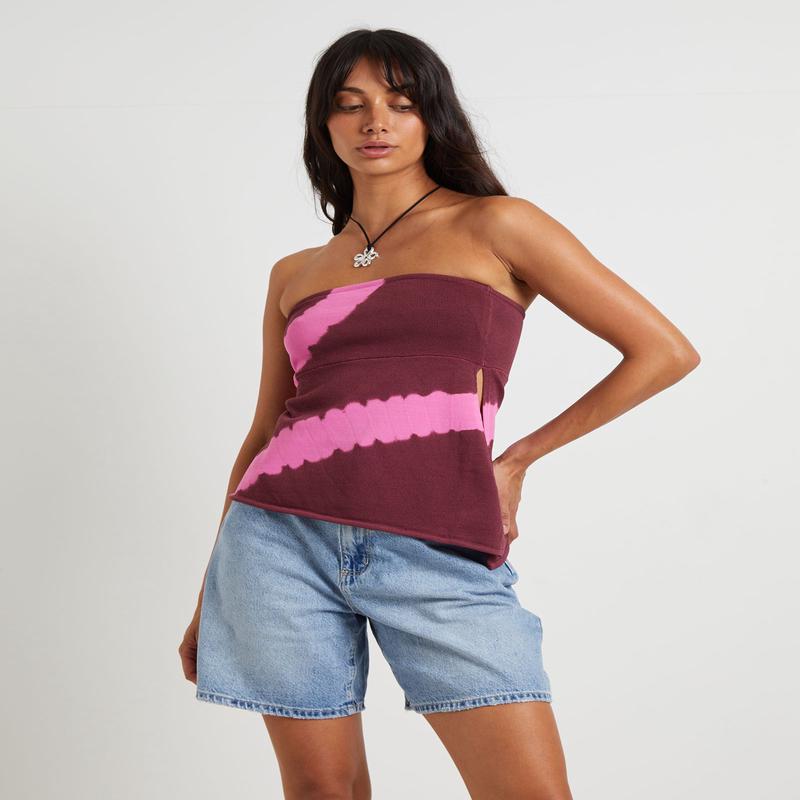 Margot Longline Knit Bandeau Top in Assorted