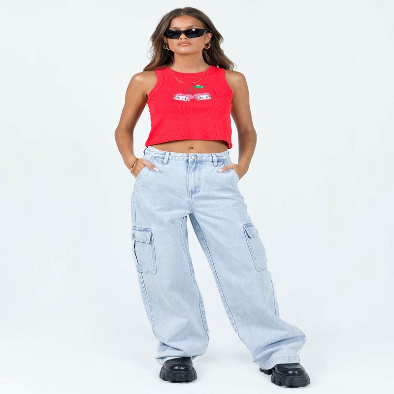 Marylou Cargo Jeans Light Wash Denim