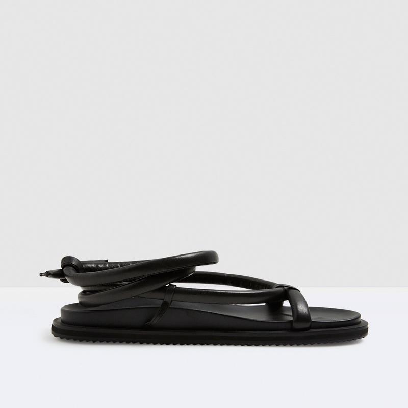 Soki Leather Sandals Black