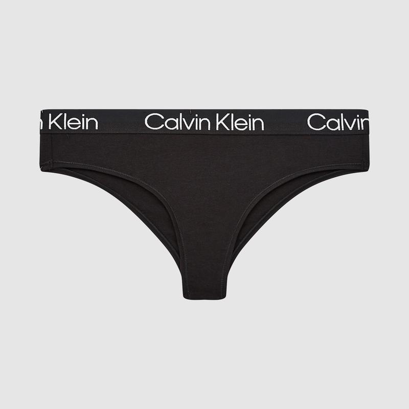 Structured Cotton High Leg Brazilian Briefs Black