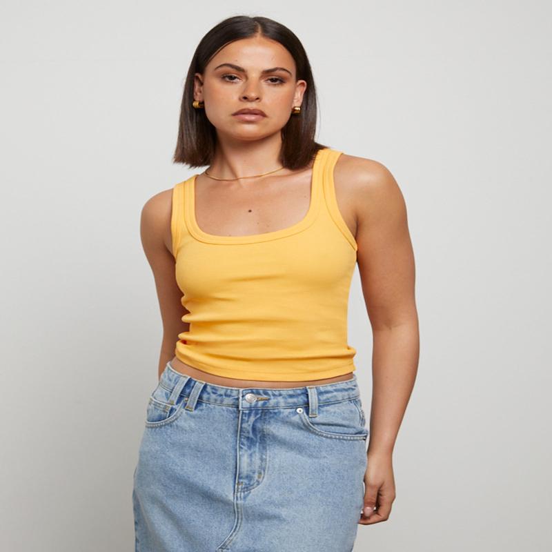 Super Scoop Neck Classic Tank Top in Orange