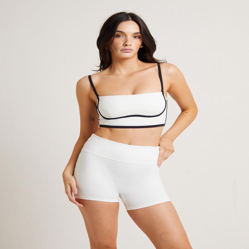 Underbust Contrast Tank Top in Storm White
