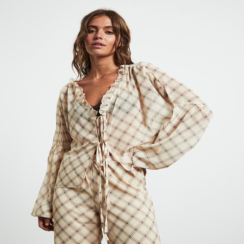 Candice Top Check Print