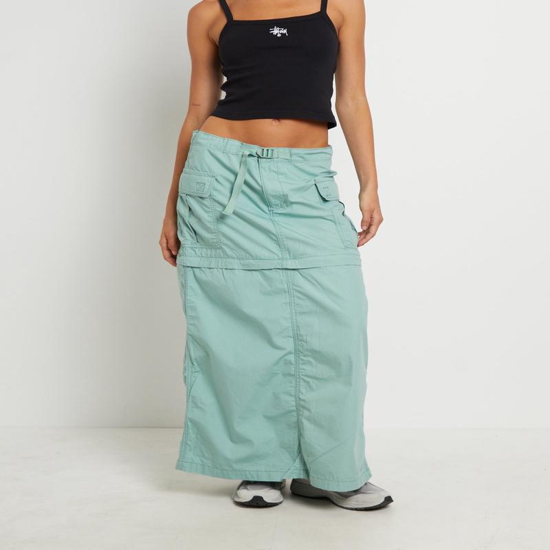Convertible Cargo Skirt in Granite Green