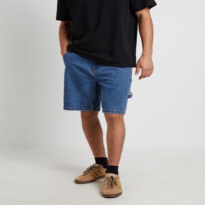 Fitzroy Carpenter Denim Shorts in Midwash Blue