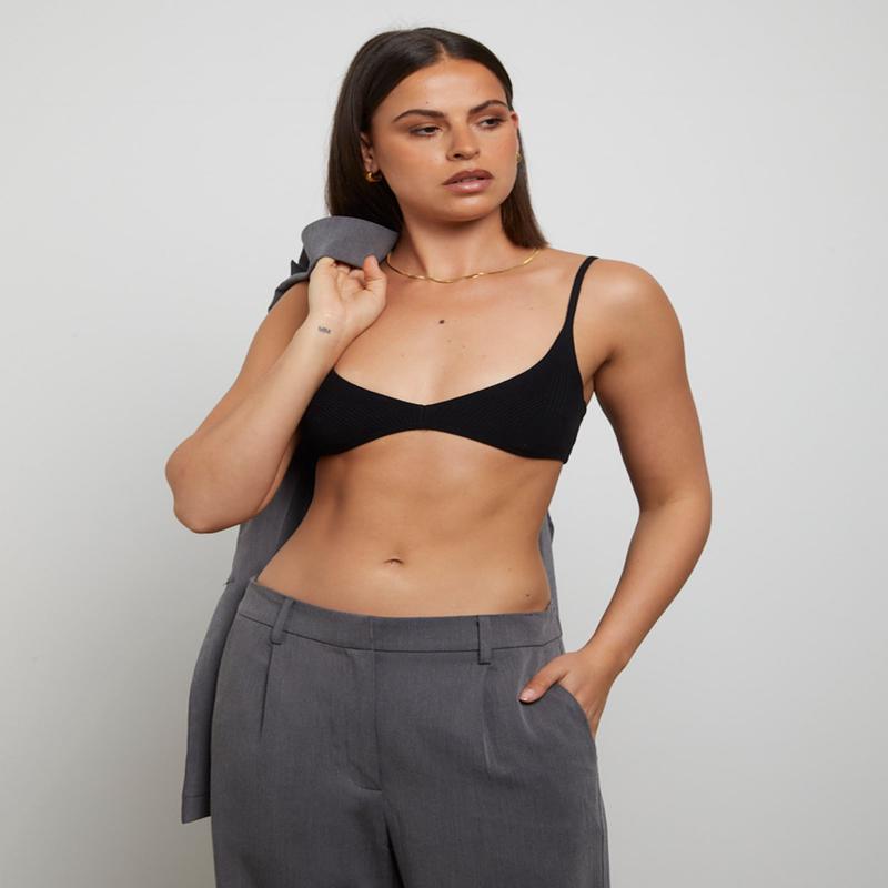 Luxe Knitted Bralette Black