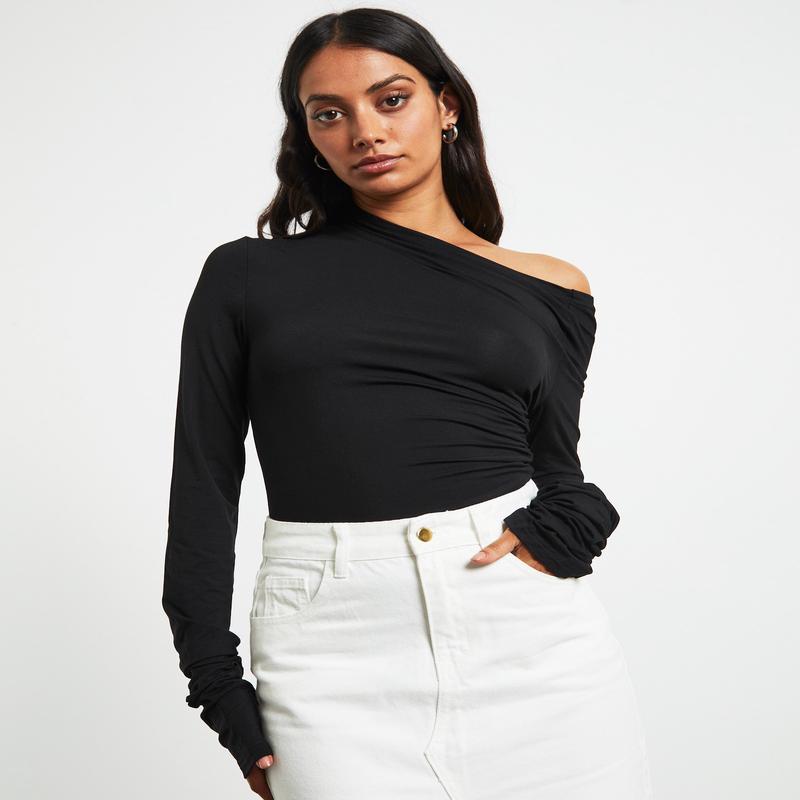 Nyah Longsleeve Bodysuit in Black