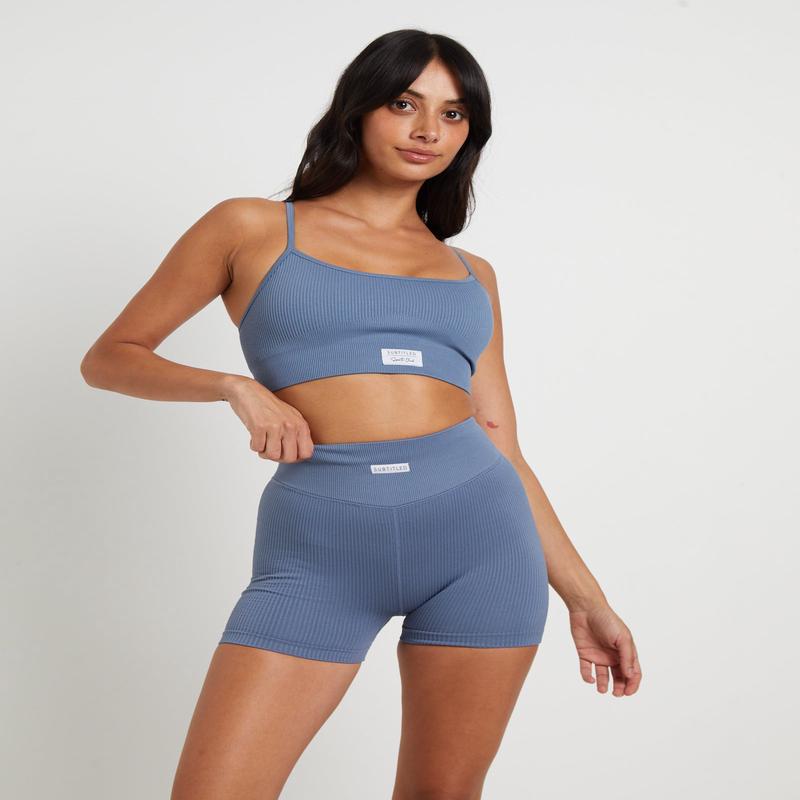 T Back Seamless Sports Bra Ink Blue