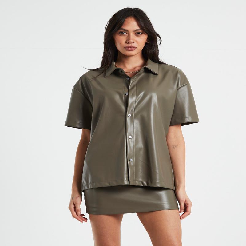 Phoebe Leather Look Shirt
