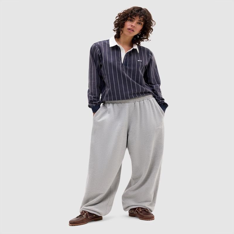 Pinstripe Boxy Rugby Long Sleeve Rugby Shirt