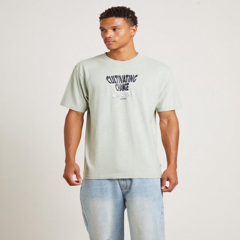 Proclaim Hemp Retro Fit Short Sleeve T-Shirt in Eucalyptus