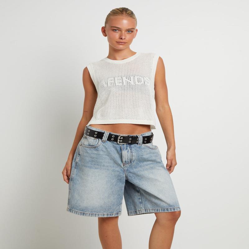 Ryder Recycled Knit Tank Top in White