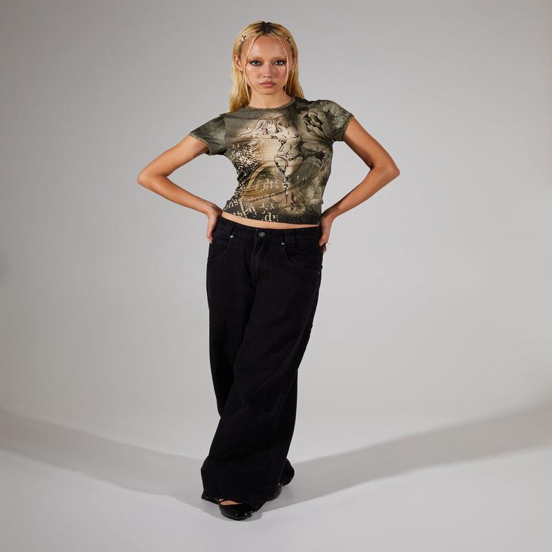 Baby Tee With Contrast Binding