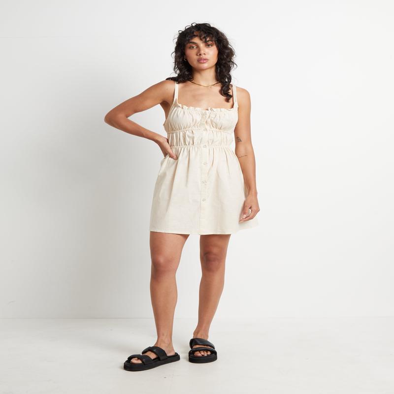 Isabella Mini Dress in Beige