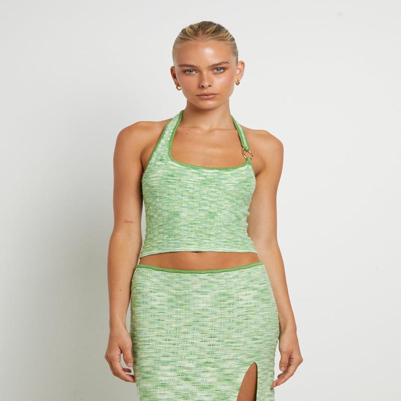 Ombre Asymmetric Knit Top