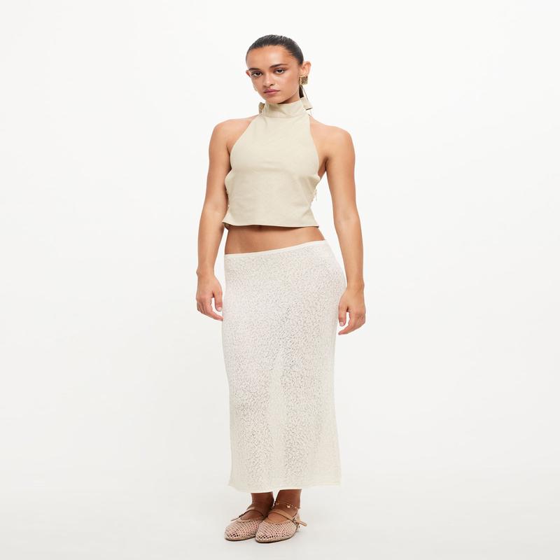 Pure Midi Skirt in Cream