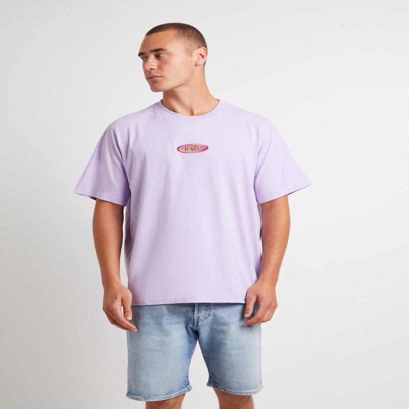 Short Sleeve Relaxed Fit T-Shirt in Purple Rose