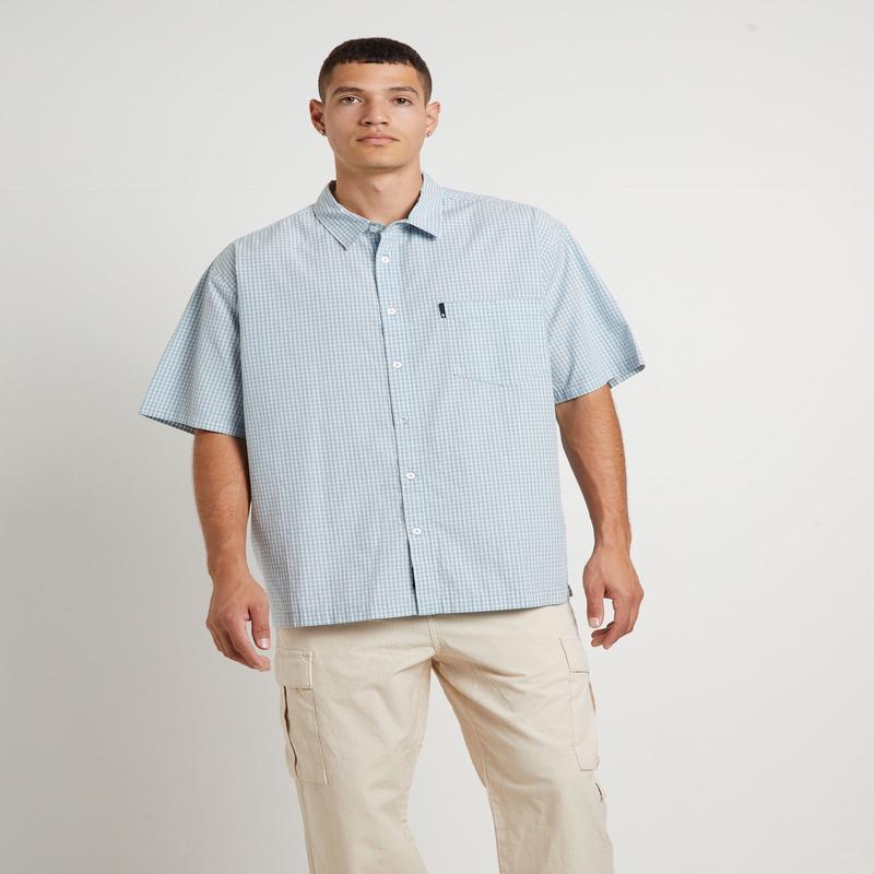 Skate Short Sleeve Shirt in Sky Check