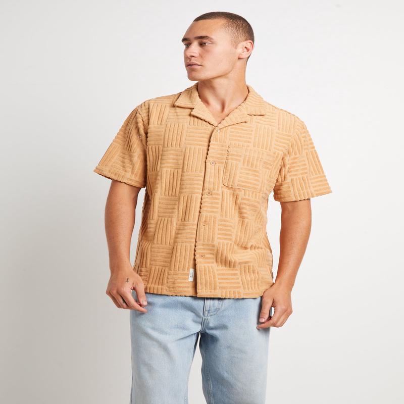 The Barton Terry Short Sleeve Resort Shirt in Rust