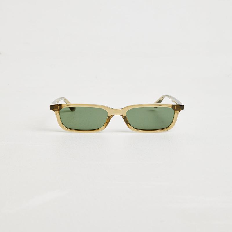 CBM Polished Sunglasses in Ochre Dark Green