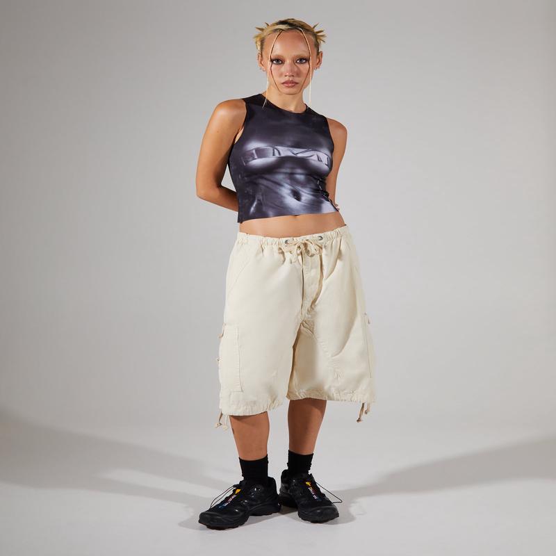 Parachute Cargo Shorts Ecru