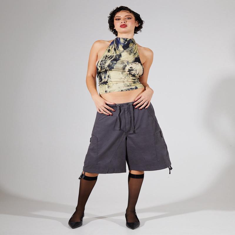 Parachute Cargo Shorts Vintage Grey