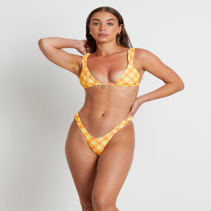 Slide Bralette Bikini Top in Lemontini