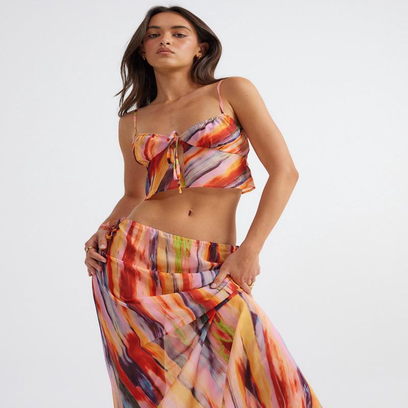 St Barts Tie Up Cami in Mutli