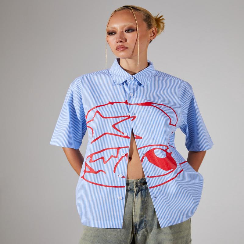 Stereo Stripe Short Sleeve Shirt