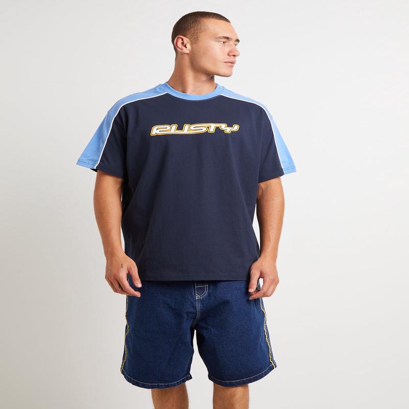 Straight Shooter Short Sleeve T-Shirt in Navy