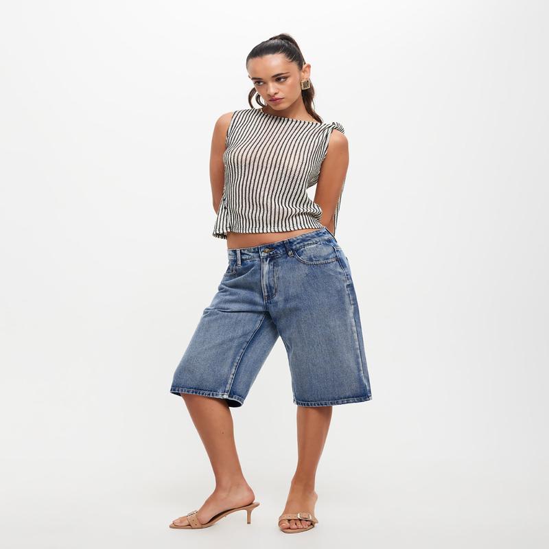 Tranquil Top in White Stripe