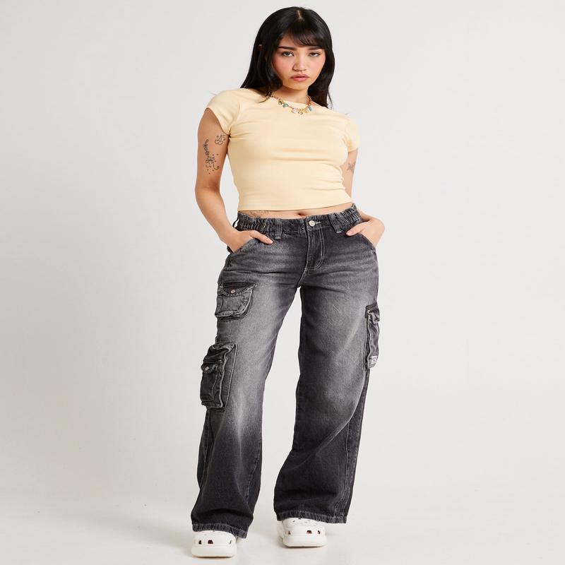 Y2K Low Rise Cargo Jeans