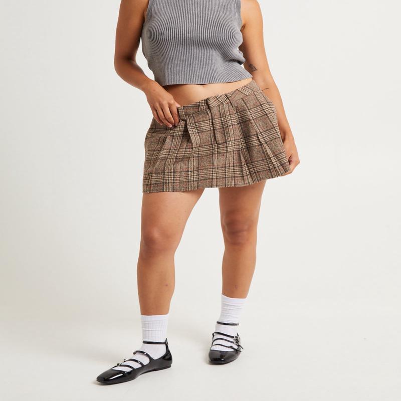 Check Kilt Mini Skirt