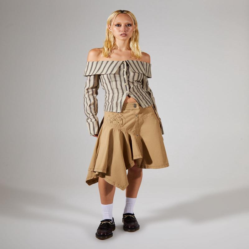 Off Shoulder Long Sleeve Shirt