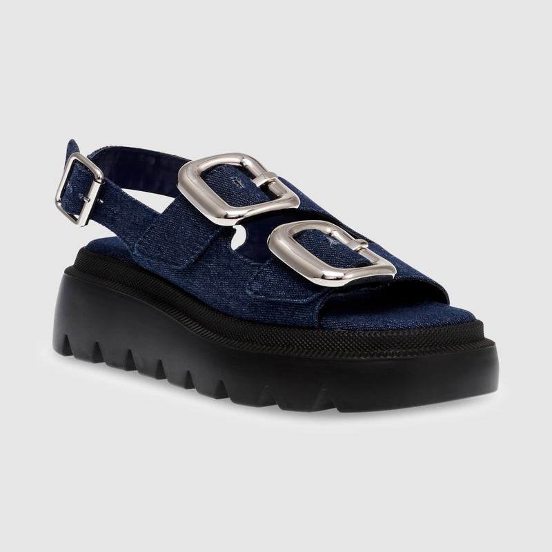 Transporter Sandals in Blue Denim