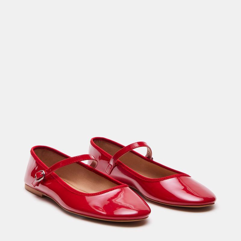Vinetta Flats in Red Patent