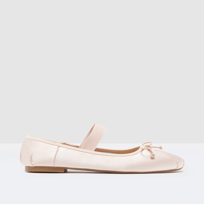 Mystic Ballet Flats in Blush Satin