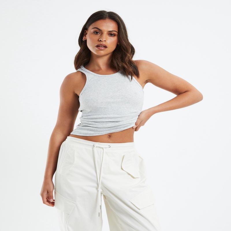 Racer Ribbed Tank Top