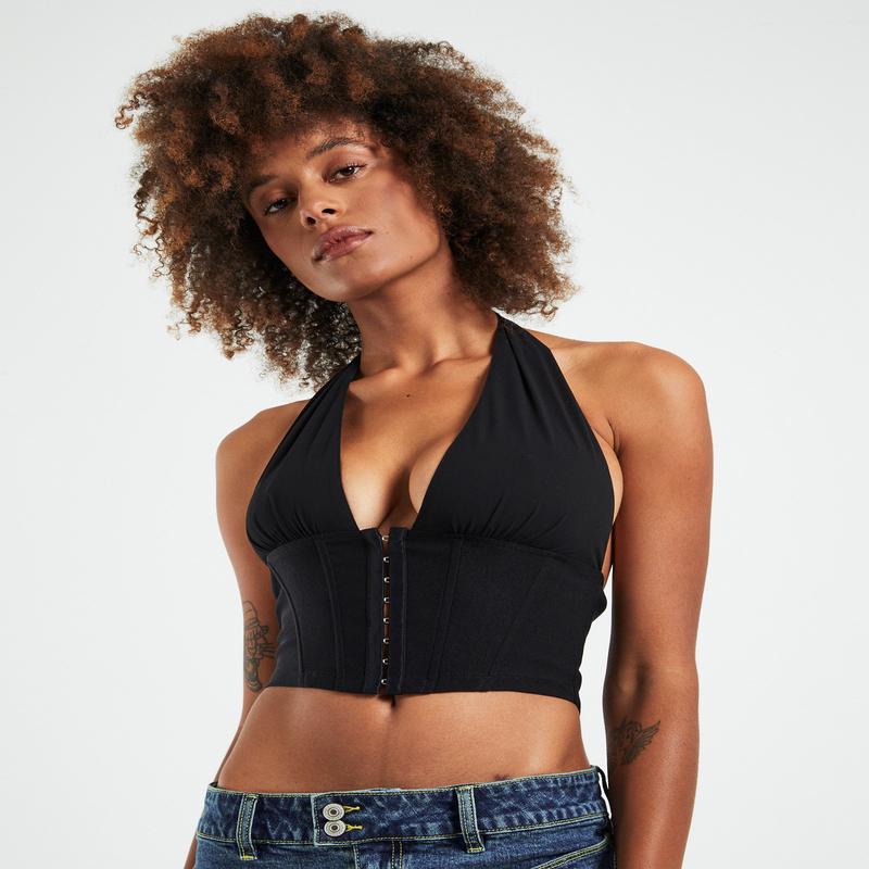 Vesper Eyelet Front Halter Corset