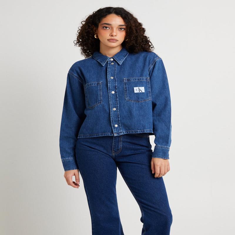 Cropped Dad Denim Shirt