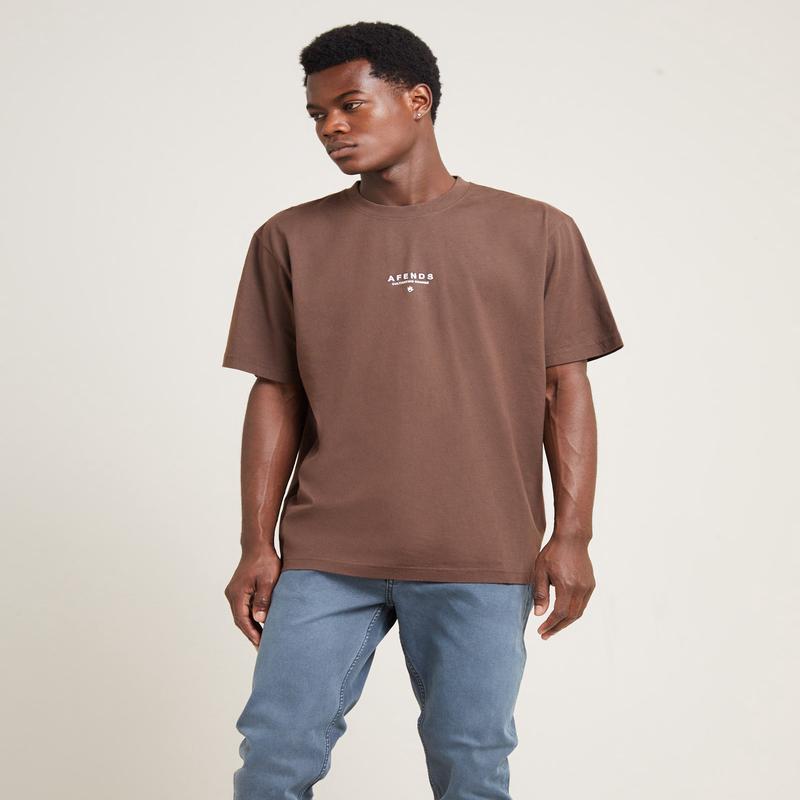 Space Recycled Retro Fit Short Sleeve T-Shirt Coffee