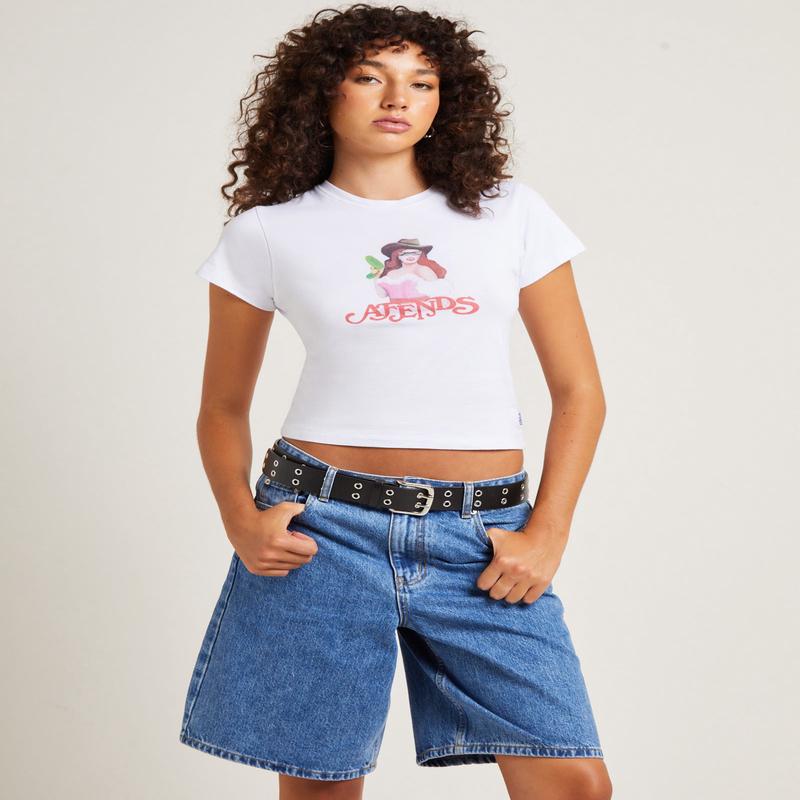 Worlds Above Recycled Baby Tee White