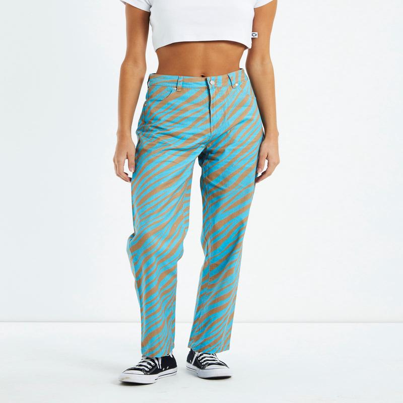 Adi Shelby Hemp Wide Leg Long Pants Blue Stripe