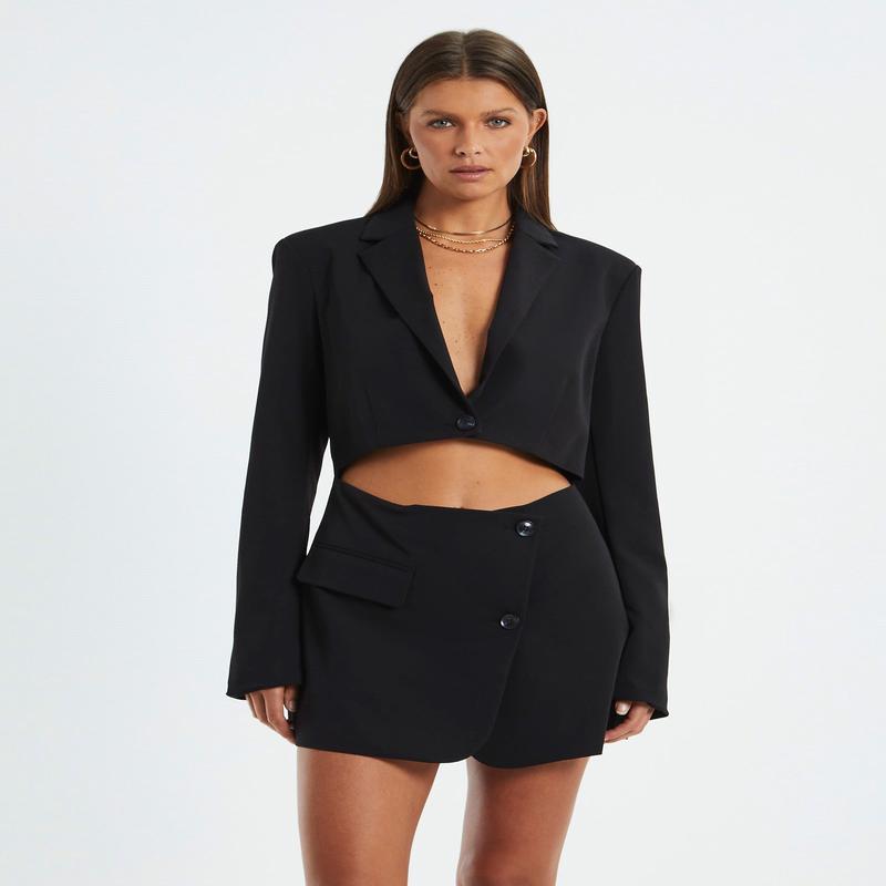 Foxy Cut Out Blazer Dress Black