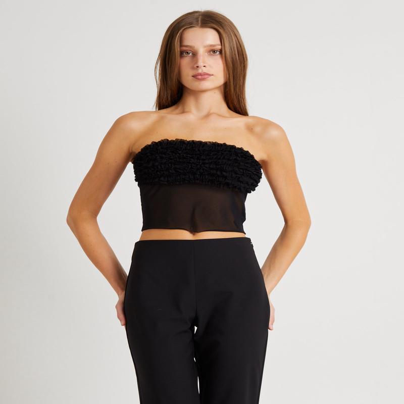 Kaylee Mesh Ruffle Top