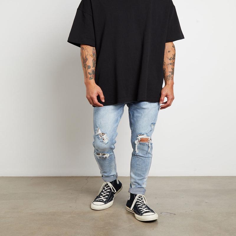 Rifter Skinny Jeans in Washed-Out Blue