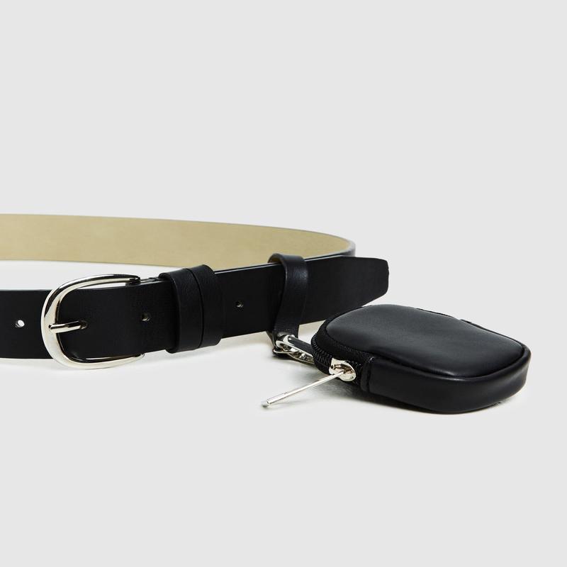 Alyssa Coin Pocket Belt Black